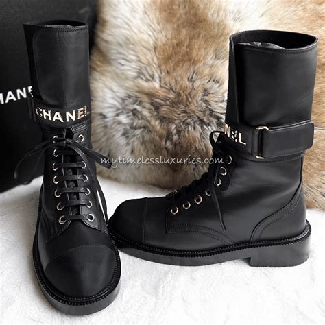 chanel black biker boots|chanel boots online.